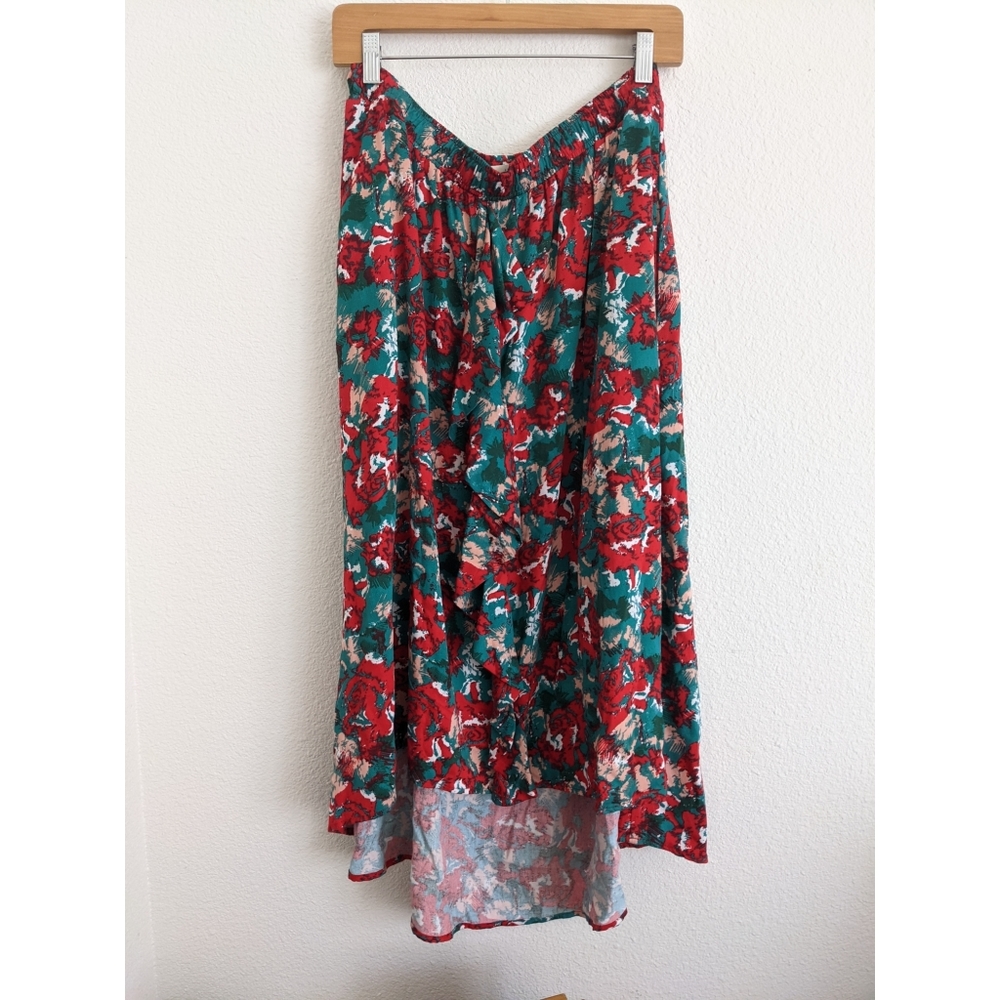 Anthropologie sz L floral ruffle maxi skirt. - Picture 2 of 3